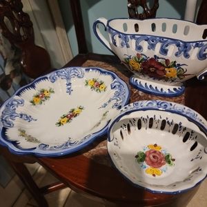 Vintage  hand painted  Alcobaca Portugal 9412